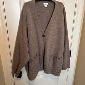 The Drop Women's Tan Cardigan Sweater
